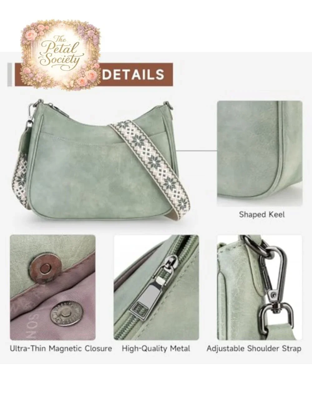 Trendy Vegan Leather Crossbody Purse with Adjustable Strap